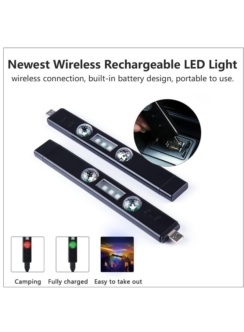 مصابيح LED لاسلكية RGB، ملحقات الإضاءة المحيطة الداخلية للسيارة القابلة لإعادة الشحن، مجموعات إضاءة Underdash تعمل بالصوت مع جهاز تحكم عن بعد، مزامنة مع الموسيقى، وملاءمة عالمية - Image 2